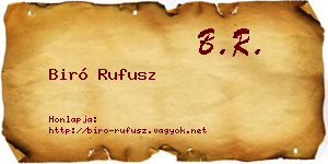 Biró Rufusz névjegykártya